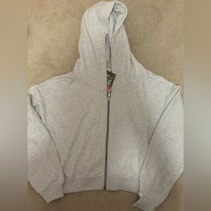 Women’s fleece full zip light heather grey